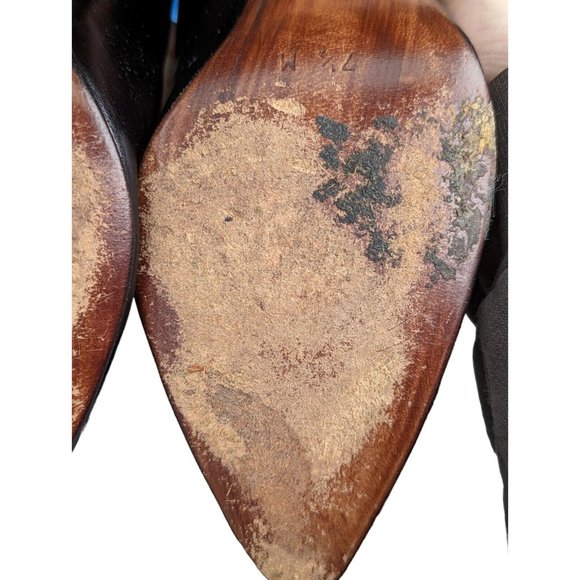 VTG ROSINA FERRAGAMO SCHIAVONE Elsa Sunny Black Red Pumps 7.5 Damaged - Picture 5 of 6